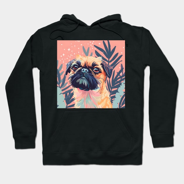 Retro Brussels Griffon: Pastel Pup Revival Hoodie by NatashaCuteShop